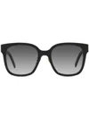 Saint Laurent Oversized-frame Logo-plaque Sunglasses In Schwarz