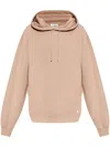 Saint Laurent Oversized Hoodie With Kangaroo Pocket And Ribbed Finish In Pink
