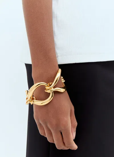 Saint Laurent Oversized Hook-chain Bracelet In Gold