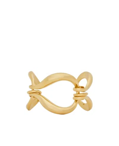 Saint Laurent Oversized Hook-chain Bracelet In Yellow