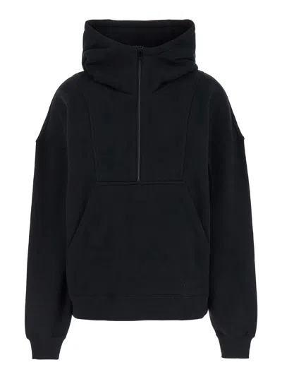 Saint Laurent Oversized Kangaroo Pocket Hoodie Sweatshirt In Black