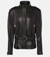 Saint Laurent Oversized Leather Jacket In Black