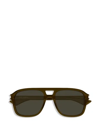 Saint Laurent Oversized Lens Sunglasses In Brown