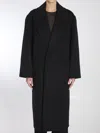 Saint Laurent Oversized Coat In Brushed Cashmere And Wool In Black