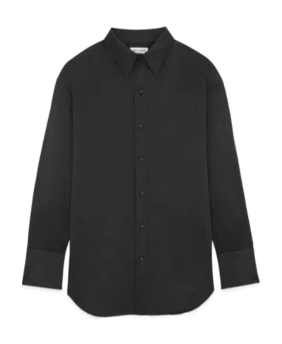 Saint Laurent Oversized Long-sleeved Shirt In Black