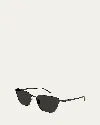 Saint Laurent Oversized Metal Cat-eye Sunglasses In Black