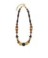 Saint Laurent Oversized Necklace In Glass, Wood, Resin, And Metal