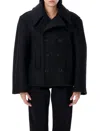 Saint Laurent Oversize Pea Coat In Black