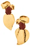 Saint Laurent Oversized Petal Earrings In Gold