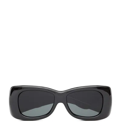 Saint Laurent Oversized Pillowed Sunglasses In Burgundy