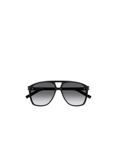 Saint Laurent Oversized Pilot-frame Sunglasses In Black