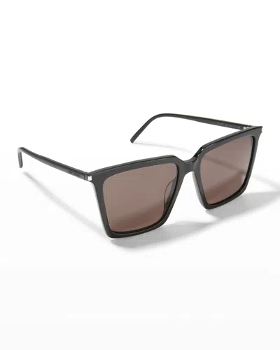Saint Laurent Oversized Rectangle Acetate Sunglasses