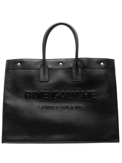 Saint Laurent Oversized Rive Gauche Tote Bag In Black