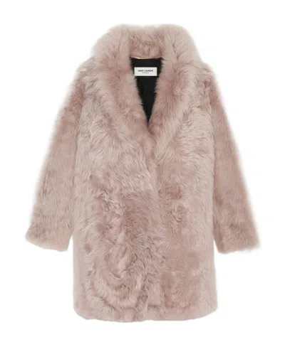 SAINT LAURENT SAINT LAURENT SHEARLING LONG-SLEEVED COAT