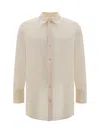 Saint Laurent Oversized Shirt In Craie