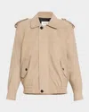 Saint Laurent Oversized Suede Moto Jacket