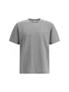 Saint Laurent Cassandre Cotton Blend T-shirt In Gris Chine/jaune