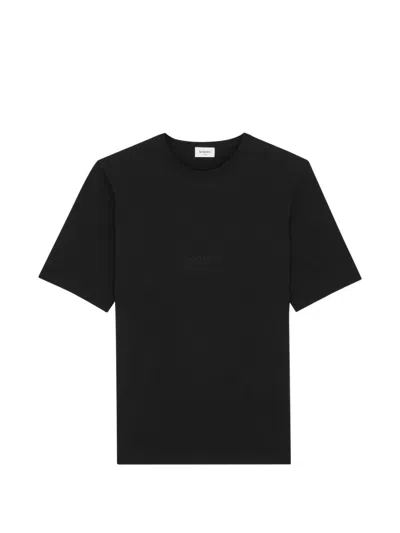 Saint Laurent Oversized T-shirt In Black Cotton With Embroidery
