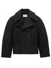 Saint Laurent Oversize Pea Coat In Black