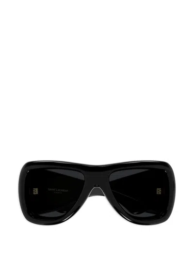 Saint Laurent Oversized Wrapped Sunglasses In Black