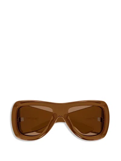 Saint Laurent Oversized Wrapped Sunglasses In Brown