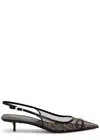 Saint Laurent Oxalis 30 Leopard-print Mesh Slingback Pumps In Leopard