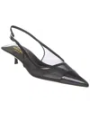 Saint Laurent Oxalis Patent Leather-trimmed Mesh Slingback Pumps In Black