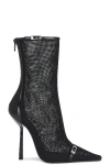 Saint Laurent Aston Pointed Toe Sock Bootie In Nero
