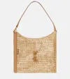 Saint Laurent Oxalis Ysl Monogram Shoulder Bag In Raffia With Bronze Hardware In Beige