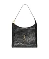 Saint Laurent Netting Ysl Raffia Shopping Tote Bag In Black