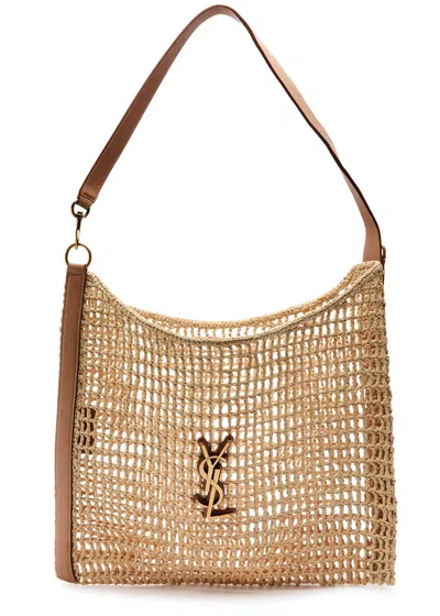 Saint Laurent Oxalis Open Raffia Tote In Natural