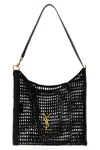Saint Laurent Black Raffia Shopping Bag In Black