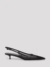 Saint Laurent Oxalis Patent Leather-trimmed Mesh Slingback Pumps