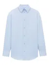 Saint Laurent Oxford Shirt Long Sleeves Button Cuffs Hem In Blue