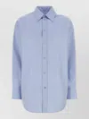 Saint Laurent Oxford Shirt Long Sleeves Button Cuffs Hem In Blue