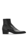 Saint Laurent Ozil Leather Ankle Boots In Black