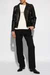 Saint Laurent Padded Biker Jacket In Black
