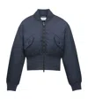 Saint Laurent Padded Bomber Jacket In Blue