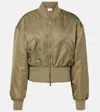 Saint Laurent Shell Bomber Jacket In Green