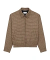 Saint Laurent Padded Jacket In Puppytooth In Brown