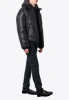Saint Laurent Cassandre Padded And Quilted Nylon Jacket In Black