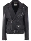 Saint Laurent Padded Leather Jacket In Black