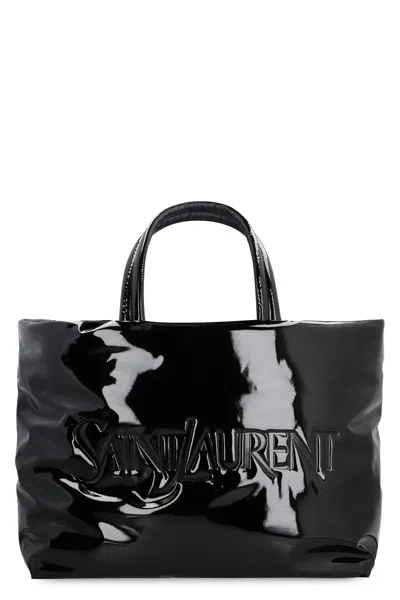 Saint Laurent Padded Nylon Maxi Tote In Black