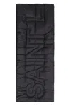 Saint Laurent Black Padded Nylon Scarf For Women In Black
