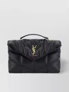 Saint Laurent Padded Quilted Chevron Lambskin Shoulder Bag
