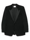 Saint Laurent Padded Shoulder Black Blazer In Black