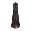 Saint Laurent Pleated Tiered Paisley-print Metallic Silk-blend Georgette Maxi Dress In Brown