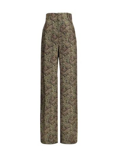 Saint Laurent Paisley Patterned Silk Pants