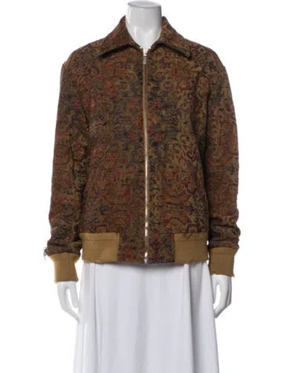 Pre-owned Saint Laurent Paisley Print Bomber Jacket In Green