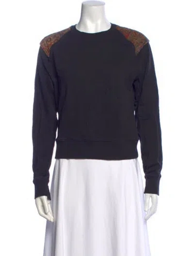 Pre-owned Saint Laurent Paisley Print Crew Neck Sweatshirt In Blue
